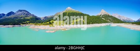 Lacs de Cancano - Alta Valtellina (IT) - Val Trela et Val Mora - vue aérienne Banque D'Images