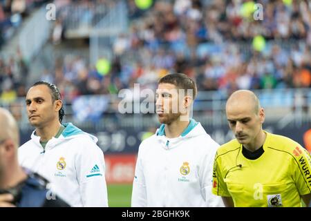 Málaga, Espagne. 15 avril 2018. La Liga Match Málaga C.F. - Real Madrid C.F. Banque D'Images