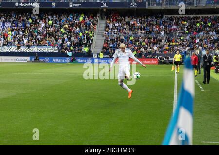 Málaga, Espagne. 15 avril 2018. La Liga Match Málaga C.F. - Real Madrid C.F. Banque D'Images