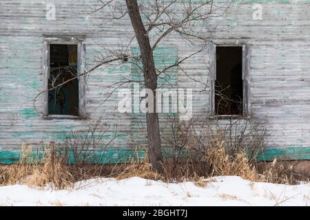 Ferme abandonnée dans la partie orientale de la péninsule supérieure, Michigan, États-Unis [pas de mainlevée de propriété; disponible pour licence éditoriale seulement] Banque D'Images