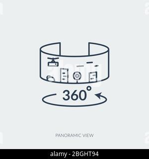 Icône de vecteur de réalité virtuelle - vue panoramique Illustration de Vecteur
