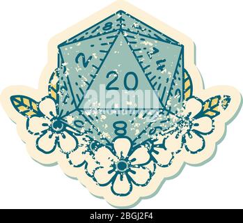 image emblématique de style tatouage à étiquette vieillée d'un modèle de 20 Illustration de Vecteur
