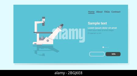 microscope médical professionnel de laboratoire scientifique concept de recherche horizontale espace de copie illustration vectorielle Illustration de Vecteur
