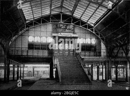 HL damals – Gebrüder Borchers – Lübeck Hauptbahnhof – Bahnsteighallen – 1908– 2. Banque D'Images