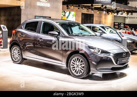 Bruxelles, Belgique, Jan 2020 Mazda 2 Hakone, Brussels Motor Show, quatrième génération, DJ, Demio, Hatchback, fabriqué par Mazda Banque D'Images