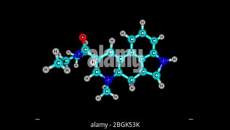 L'acétone est un analgésique opioïde puissant, jusqu'à 8700 fois plus fort que la morphine en poids. Illustration tridimensionnelle. Banque D'Images