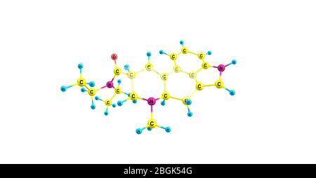 L'acétone est un analgésique opioïde puissant, jusqu'à 8700 fois plus fort que la morphine en poids. Illustration tridimensionnelle. Banque D'Images