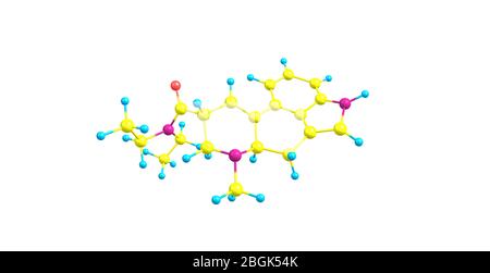 L'acétone est un analgésique opioïde puissant, jusqu'à 8700 fois plus fort que la morphine en poids. Illustration tridimensionnelle. Banque D'Images