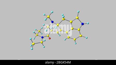 L'acétone est un analgésique opioïde puissant, jusqu'à 8700 fois plus fort que la morphine en poids. Illustration tridimensionnelle. Banque D'Images