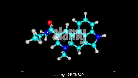 L'acétone est un analgésique opioïde puissant, jusqu'à 8700 fois plus fort que la morphine en poids. Illustration tridimensionnelle. Banque D'Images