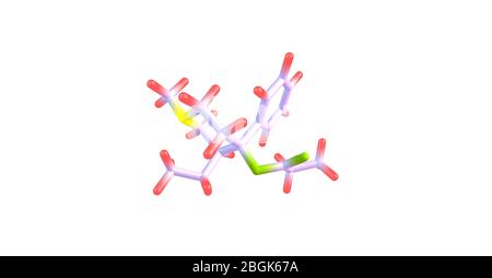 Meprodine est un analgésique opioïde qui est un analogue de la péthidine ou de la mépéridine. Il est étroitement lié à la prodine de drogue. illustration tridimensionnelle Banque D'Images