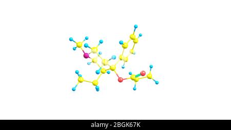 Meprodine est un analgésique opioïde qui est un analogue de la péthidine ou de la mépéridine. Il est étroitement lié à la prodine de drogue. illustration tridimensionnelle Banque D'Images