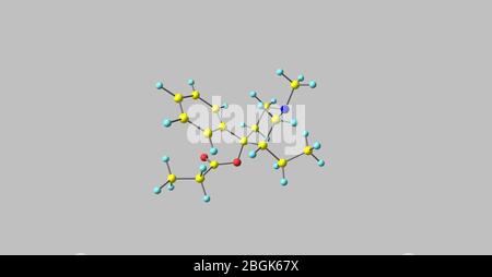 Meprodine est un analgésique opioïde qui est un analogue de la péthidine ou de la mépéridine. Il est étroitement lié à la prodine de drogue. illustration tridimensionnelle Banque D'Images