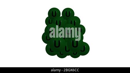 L'uranium est un élément chimique dont le symbole U et le numéro atomique 92 sont utilisés. Il s'agit d'un métal argenté dans la série actinide de la table périodique. 3 mm de lustré Banque D'Images