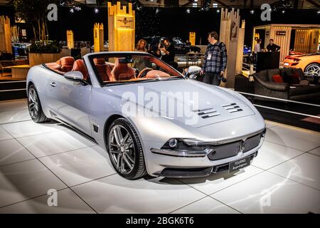 Bruxelles, Belgique, Jan 2020 Carrozzeria Touring Superleggera Scia di persia cabriolet généré par Maserati GranTurismo cabririo, Brussels Motor Show 2020 Banque D'Images