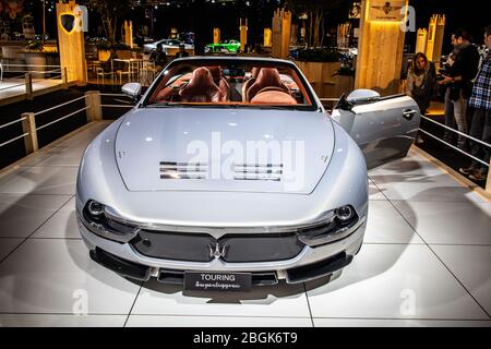 Bruxelles, Belgique, Jan 2020 Carrozzeria Touring Superleggera Scia di persia cabriolet généré par Maserati GranTurismo cabririo, Brussels Motor Show 2020 Banque D'Images