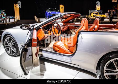 Bruxelles, Belgique, Jan 2020 Carrozzeria Touring Superleggera Scia di persia cabriolet généré par Maserati GranTurismo cabririo, Brussels Motor Show 2020 Banque D'Images