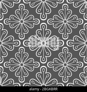 Motif géométrique transparent gris vectoriel avec fleurs Illustration de Vecteur