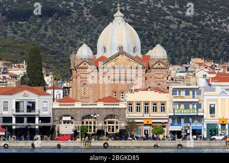 Église de Therapon, Ville de Mytilini, Île de Lesbos, Grèce, Europe Banque D'Images