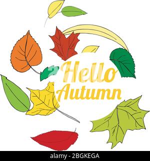 Illustration vectorielle feuilles d'automne isolées sur blanc Illustration de Vecteur