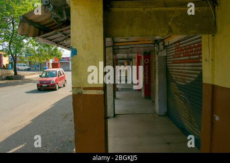 23 avril 2020 Bhopal, M.P, marché indien et magasin sont fermés pendant la fermeture de la écluse pour Covid-19 Banque D'Images