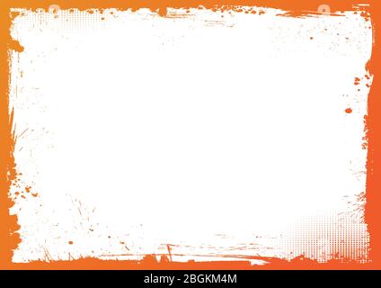 Fond blanc horizontal Halloween blanc avec bordure orange dégradé Illustration de Vecteur