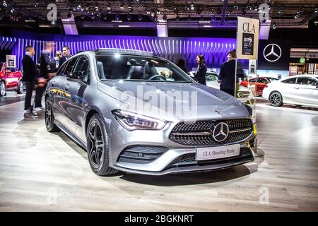 Bruxelles, Belgique, Jan 2020 Mercedes CLA Shooting Brake 180 d, Brussels Motor Show, 2ème génération, X118, voiture de voiture de station produite par Mercedes-Benz Banque D'Images