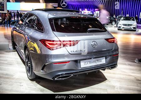 Bruxelles, Belgique, Jan 2020 Mercedes CLA Shooting Brake 180 d, Brussels Motor Show, 2ème génération, X118, voiture de voiture de station produite par Mercedes-Benz Banque D'Images