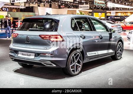 Bruxelles, Belgique, Jan 2020 toute nouvelle Volkswagen VW Golf 8 VIII, Brussels Motor Show, huitième génération, MK8, plateforme MQB, produit par Volkswagen Group Banque D'Images