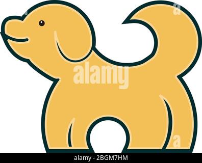 design simple et élégant du logo chien Illustration de Vecteur