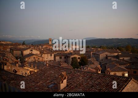 Cité médiévale de Gubbio Italie Banque D'Images