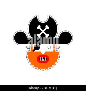 Masque de pirate en papier isolé. Illustration vectorielle filibuster de patch oculaire Illustration de Vecteur