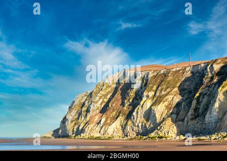 Falaises du cap Blanc-nez en France Banque D'Images