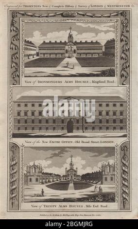 Almshouse Trinity & Ironmongers. Mile End / Kingsland Road. Musée Geffseigle 1784 Banque D'Images