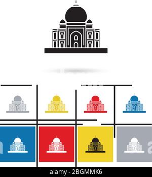 Icône Taj Mahal en Inde ou signe Taj Mahal en Inde. Pictogramme Vector Taj Mahal Illustration de Vecteur