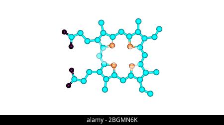 Les porphyrines sont un groupe de composés organiques hétérocycliques du macrocycle, composé de quatre sous-unités de pyrrole modifiées interconnectées à leur carbone alpha A. Banque D'Images