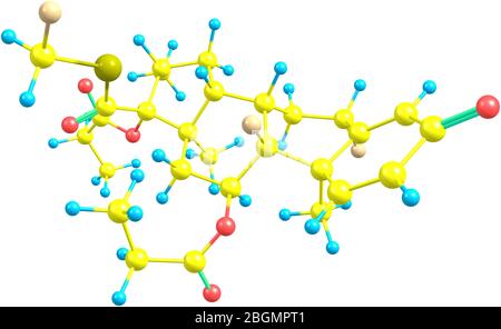 Le propionate de fluticasone appartient à une classe de médicaments appelés corticostéroïdes qui sont des hormones qui affectent principalement le métabolisme du carbohydrat Banque D'Images