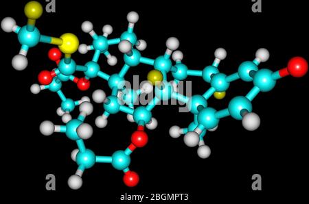 Le propionate de fluticasone appartient à une classe de médicaments appelés corticostéroïdes qui sont des hormones qui affectent principalement le métabolisme du carbohydrat Banque D'Images