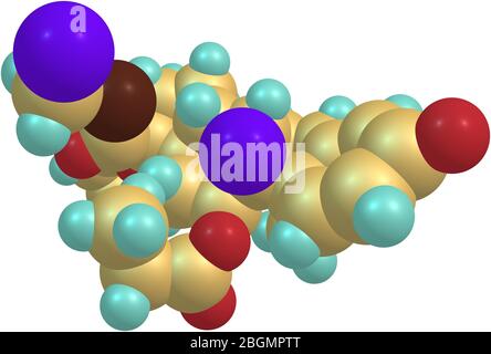 Le propionate de fluticasone appartient à une classe de médicaments appelés corticostéroïdes qui sont des hormones qui affectent principalement le métabolisme du carbohydrat Banque D'Images