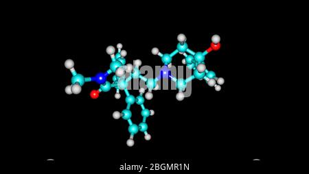 Loperamide est un médicament utilisé pour diminuer la fréquence de la diarrhée. Il est souvent utilisé à cette fin dans la gastroentérite. illustration tridimensionnelle Banque D'Images