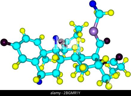 Le propionate de fluticasone appartient à une classe de médicaments appelés corticostéroïdes qui sont des hormones qui affectent principalement le métabolisme du carbohydrat Banque D'Images