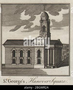 Église Saint-Georges, place de Hanovre. John James. Westminster PETIT. THORNTON 1784 Banque D'Images