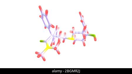 Loperamide est un médicament utilisé pour diminuer la fréquence de la diarrhée. Il est souvent utilisé à cette fin dans la gastroentérite. illustration tridimensionnelle Banque D'Images