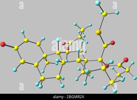 Le propionate de fluticasone appartient à une classe de médicaments appelés corticostéroïdes qui sont des hormones qui affectent principalement le métabolisme du carbohydrat Banque D'Images