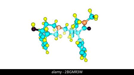 Loperamide est un médicament utilisé pour diminuer la fréquence de la diarrhée. Il est souvent utilisé à cette fin dans la gastroentérite. illustration tridimensionnelle Banque D'Images