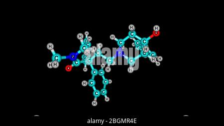 Loperamide est un médicament utilisé pour diminuer la fréquence de la diarrhée. Il est souvent utilisé à cette fin dans la gastroentérite. illustration tridimensionnelle Banque D'Images