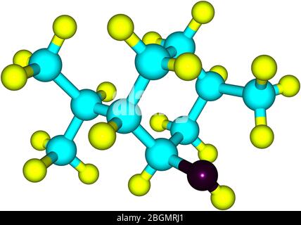 Le menthol est un composé organique fait synthétiquement ou obtenu à partir de menthe de maïs, de menthe poivrée ou d'autres huiles de menthe. C'est une substance cireuse et cristalline. 3 Banque D'Images