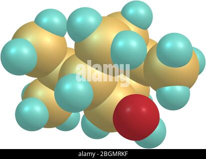 Le menthol est un composé organique fait synthétiquement ou obtenu à partir de menthe de maïs, de menthe poivrée ou d'autres huiles de menthe. C'est une substance cireuse et cristalline. 3 Banque D'Images