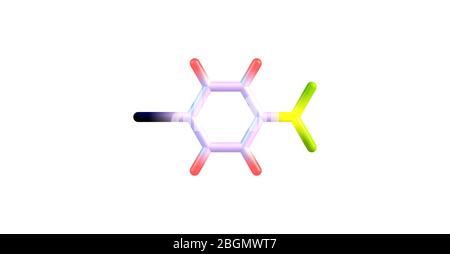 Le 4-iodo-1-nitrobenzène est une matière première importante et un intermédiaire utilisé dans la synthèse organique, les produits pharmaceutiques agrochimiques et les champs de teinture. i tridimensionnel Banque D'Images