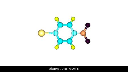 Le 4-iodo-1-nitrobenzène est une matière première importante et un intermédiaire utilisé dans la synthèse organique, les produits pharmaceutiques agrochimiques et les champs de teinture. i tridimensionnel Banque D'Images